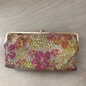 HOBO Floral Lauren Clutch with Gold Accents
